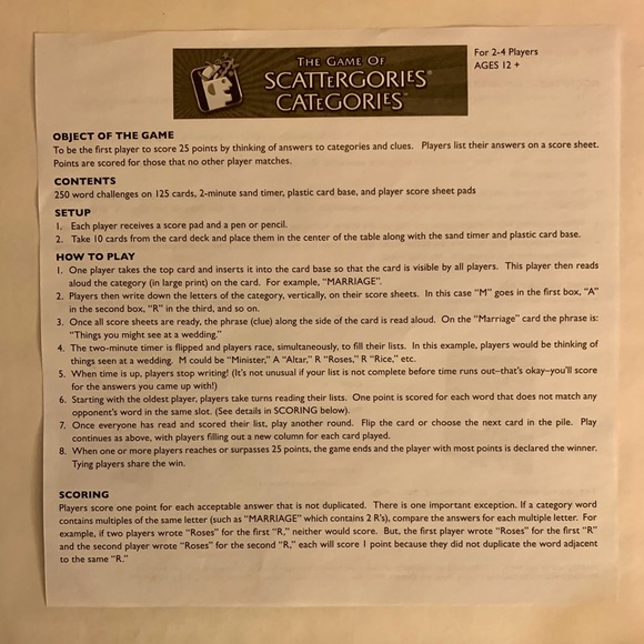Scattergories Categories Game - Picture 9 of 11